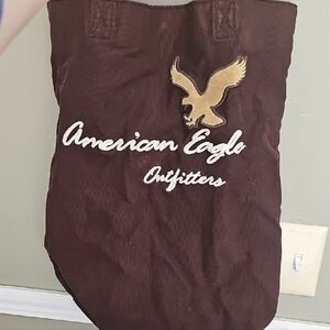 American Eagle Outfitters Brown Canvas Tote with Tan Eagle Patch
